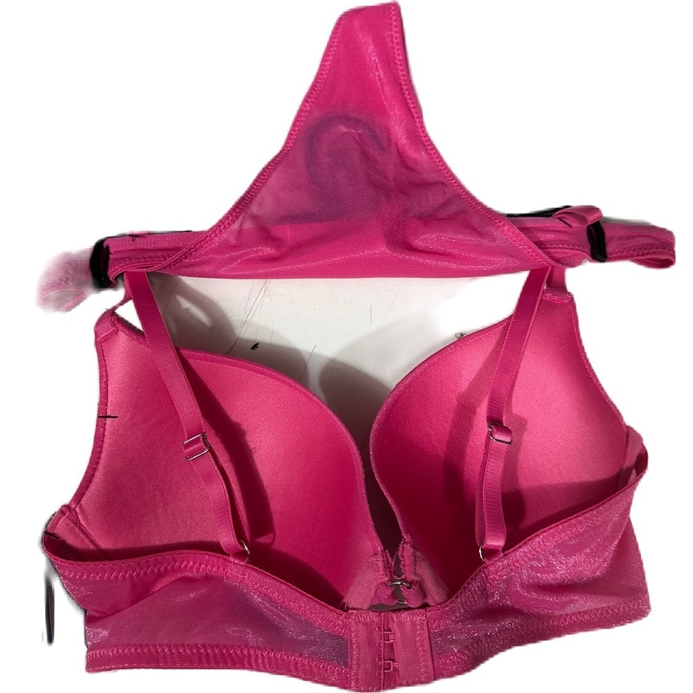 Steve Madden Lingerie Gentle Lift Bra and Thong Set Hot Pink 34C Medium - Picture 5 of 5